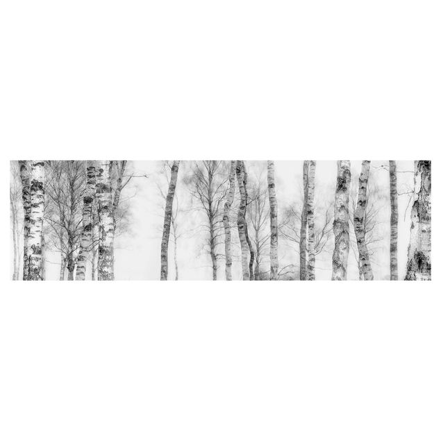 Backsplash de cozinha Mystic Birch Forest Black And White
