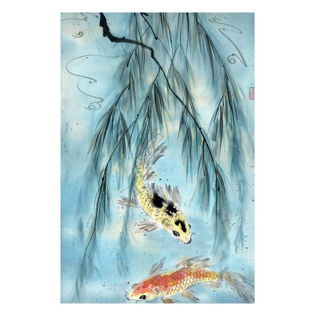 Quadros peixes Japanese Watercolour Drawing Goldfish II