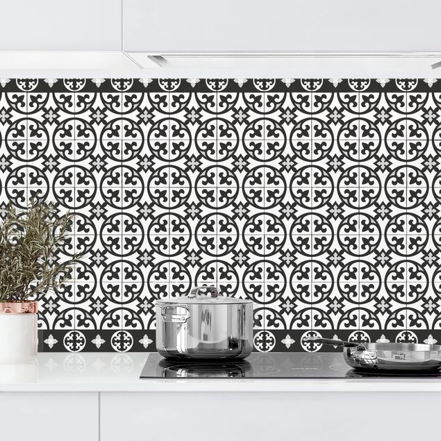 decoraçoes cozinha Geometrical Tile Mix Circles Black