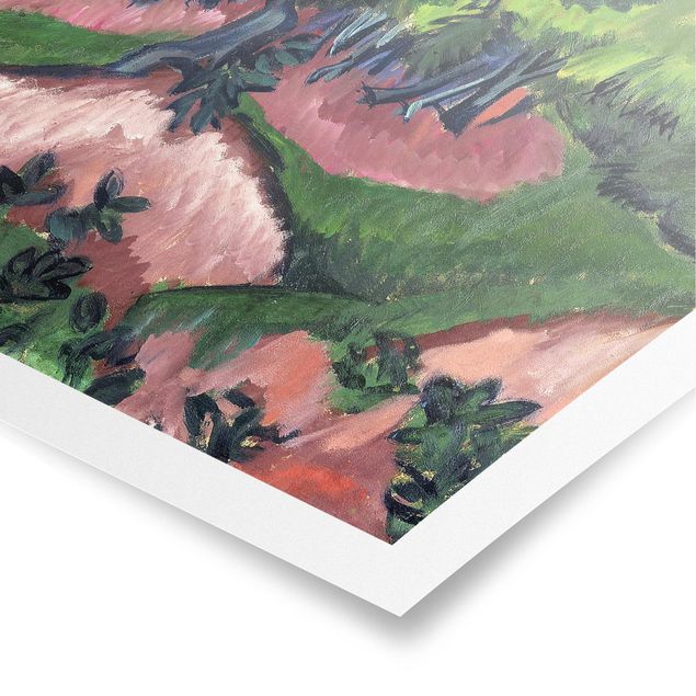 Quadros paisagens Ernst Ludwig Kirchner - Landscape with Chestnut Tree
