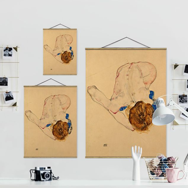 quadros modernos para quarto de casal Egon Schiele - Forward Flexed Act