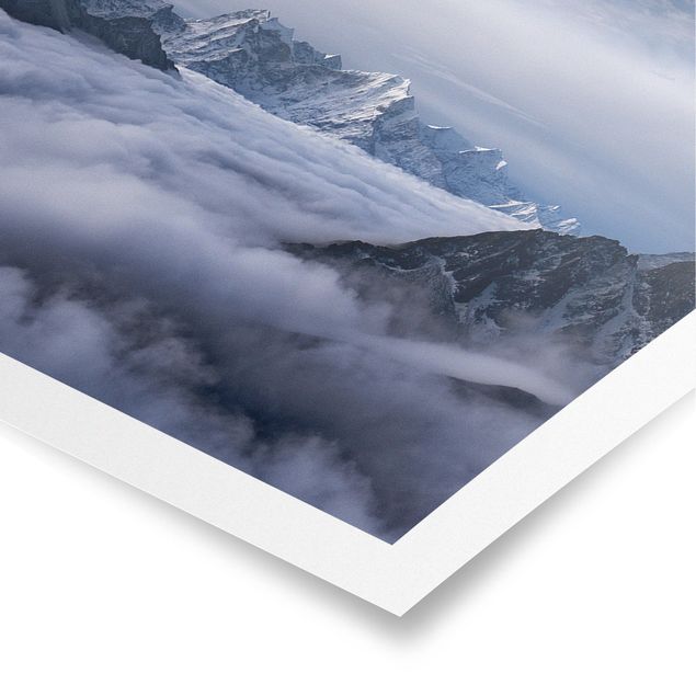 Posters paisagens Sea Of ​​Clouds In The Himalayas