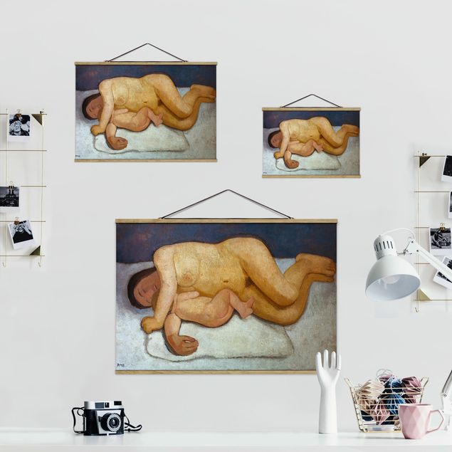quadros modernos para quarto de casal Paula Modersohn-Becker - Reclining Mother and Child