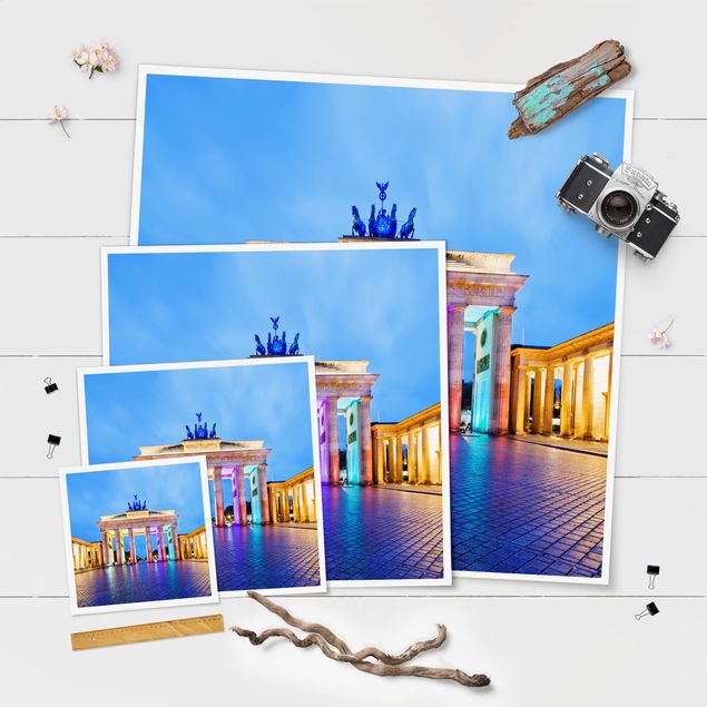 poster decoração Illuminated Brandenburg Gate