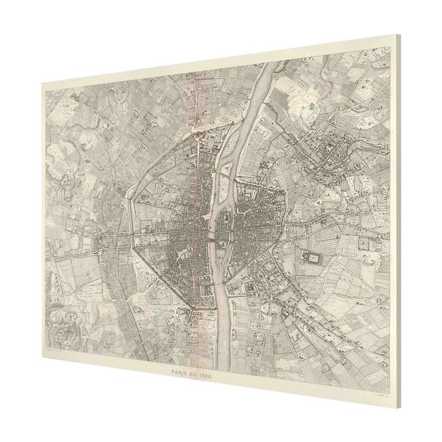 Quadros magnéticos mapas Vintage Map Paris