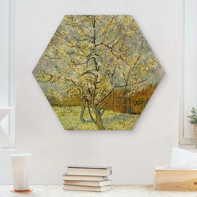 Quadros movimento artístico Impressionismo Vincent van Gogh - Flowering Peach Tree