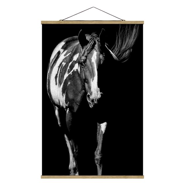 quadros decorativos para sala modernos Horse In The Dark