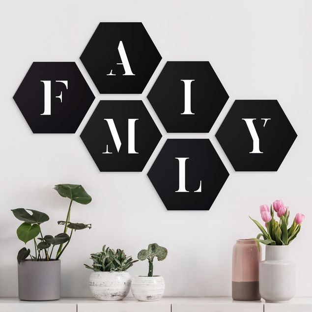 decoraçao para parede de cozinha Letters FAMILY White Set II