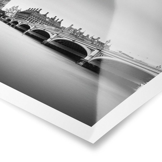 Quadros preto e branco Westminster Bridge And Big Ben