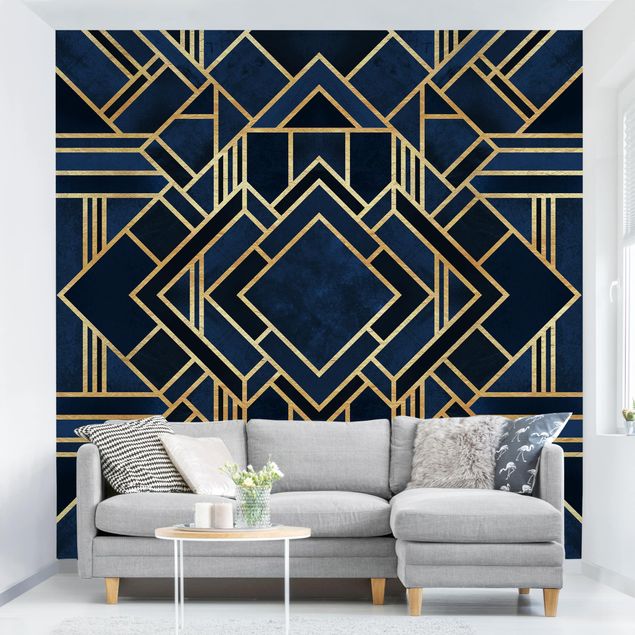 papel de parede geometria Art Deco Gold
