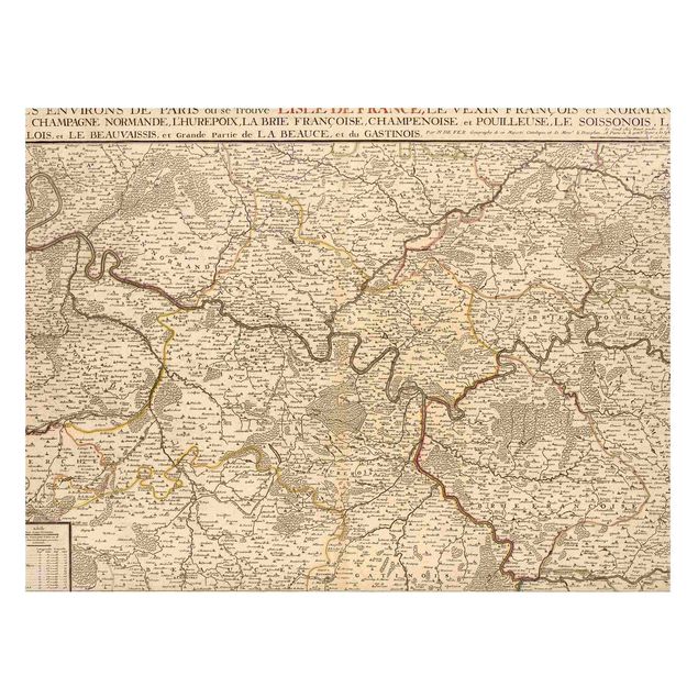 Quadros magnéticos mapas Vintage Map France