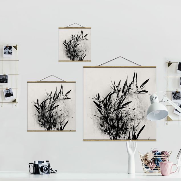 quadro com flores Graphical Plant World - Black Bamboo