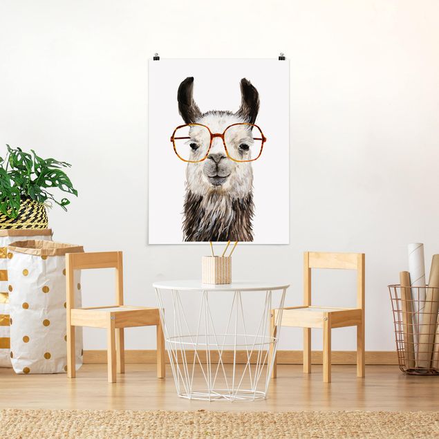Posters animais Hip Lama With Glasses IV