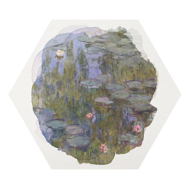 Quadros florais WaterColours - Claude Monet - Water Lilies (Nympheas)
