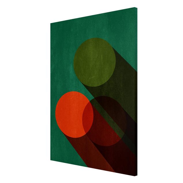 quadros abstratos para sala Abstract Shapes - Circles In Green And Red