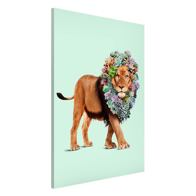 Decoração para quarto infantil Lion With Succulents