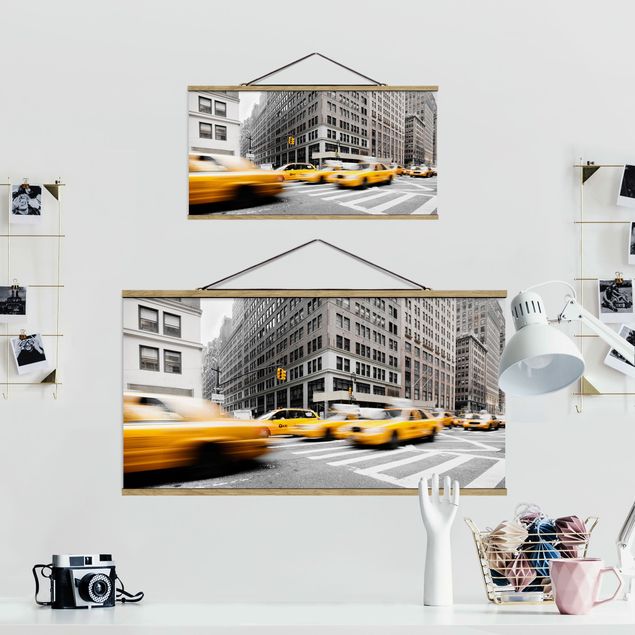 quadros preto e branco para decoração Bustling New York
