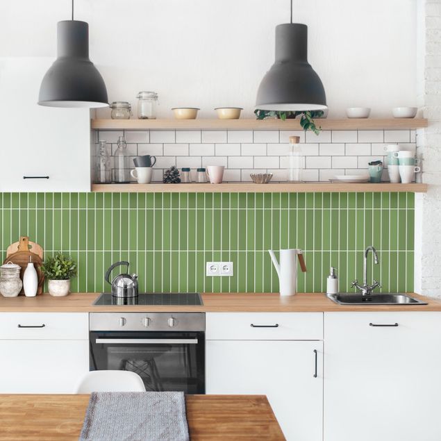Backsplash de cozinha imitação azulejos Subway Tiles - Green