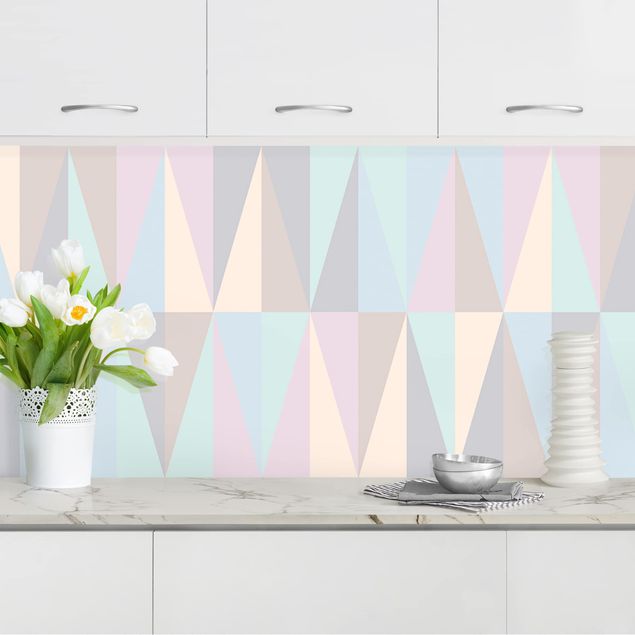 decoraçao para parede de cozinha Triangles In Pastel Colours