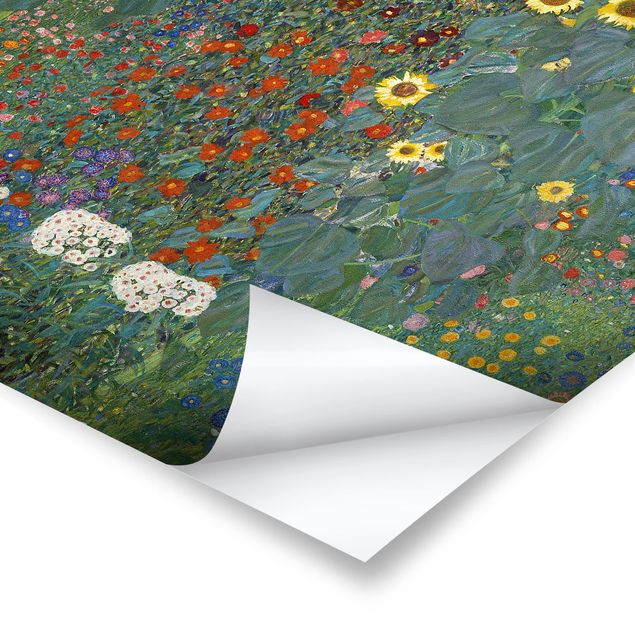 Posters flores Gustav Klimt - Garden Sunflowers