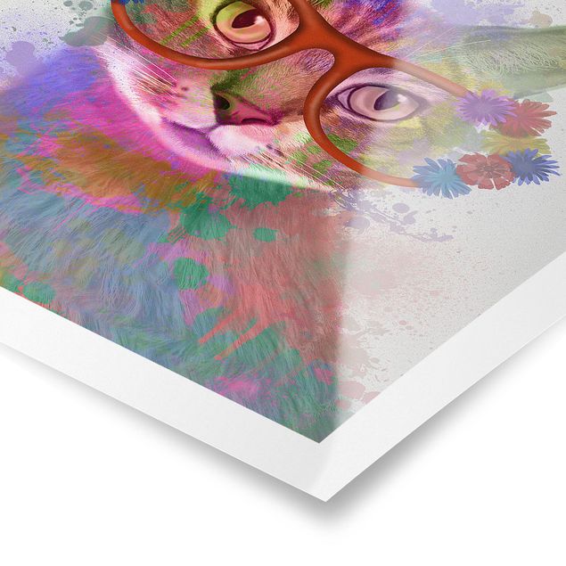 decoração quadros Rainbow Splash Cat