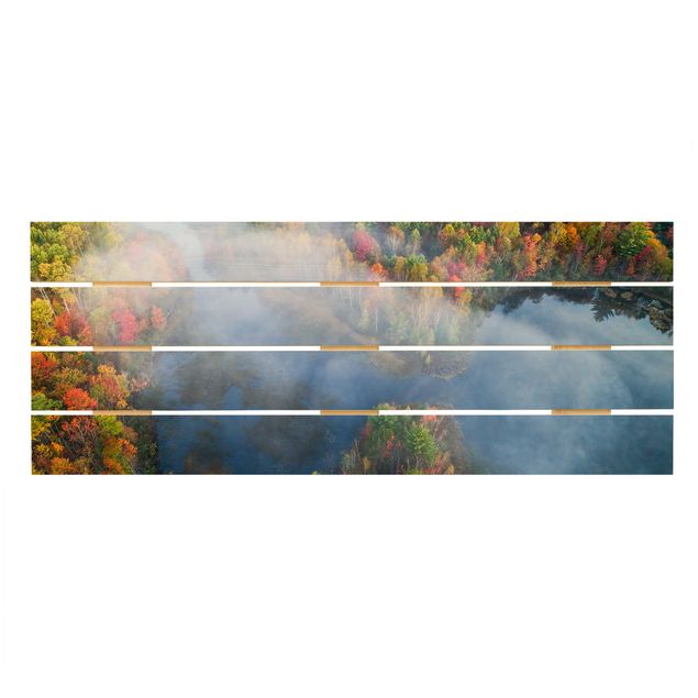 quadro de madeira para parede Aerial View - Autumn Symphony
