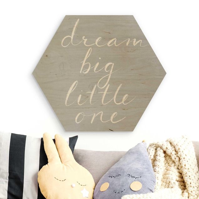 decoração para quartos infantis Wooden Wall Gray - Dream Big