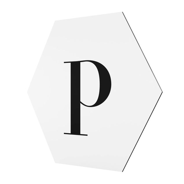 Quadros hexagonais Letter Serif White P