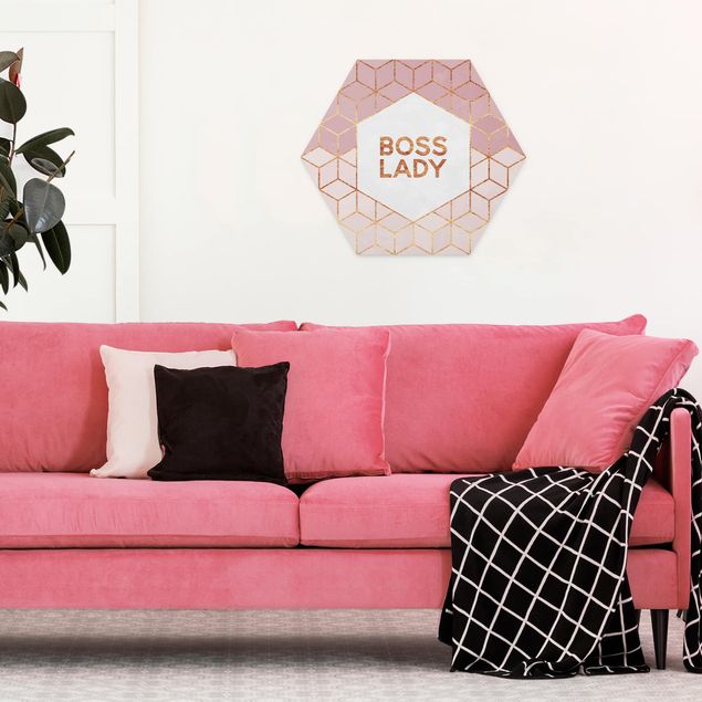 Quadros padrões Boss Lady Hexagons Pink
