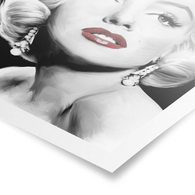 quadros em preto e branco Marilyn With Earrings