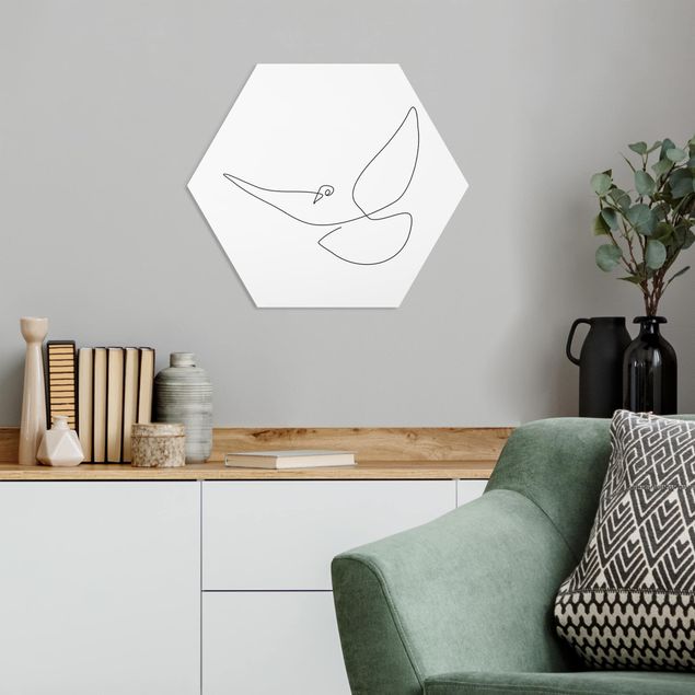 quadros decorativos para sala modernos Dove Line Art