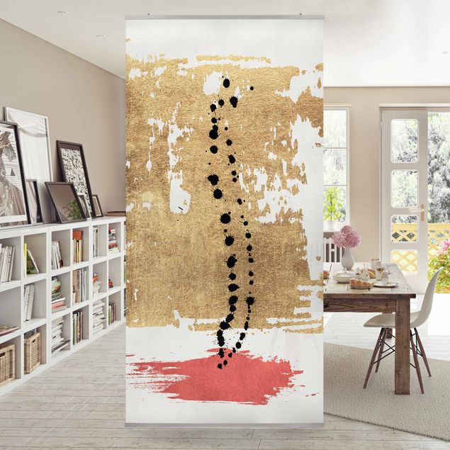 divisórias de espaços interiores Abstract Shapes - Gold And Pink