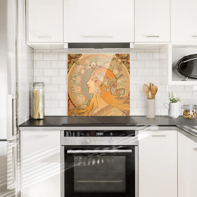 decoraçao para parede de cozinha Alfons Mucha - Zodiac