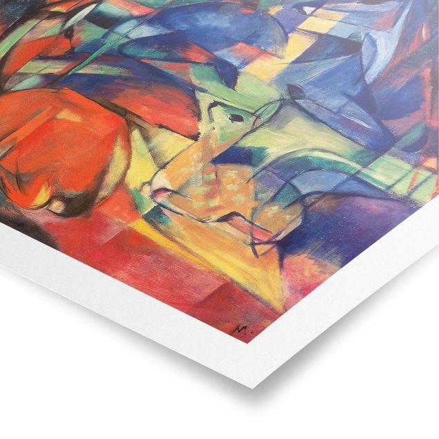 Posters quadros famosos Franz Marc - Deer In The Forest