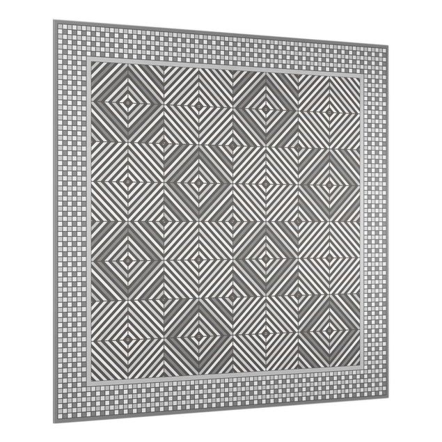 Painel antisalpicos Geometrical Tiles Vortex Grey With Mosaic Frame