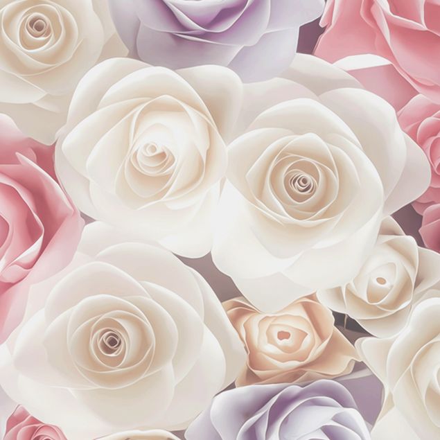 Películas autocolantes rosas Pastel Paper Art Roses
