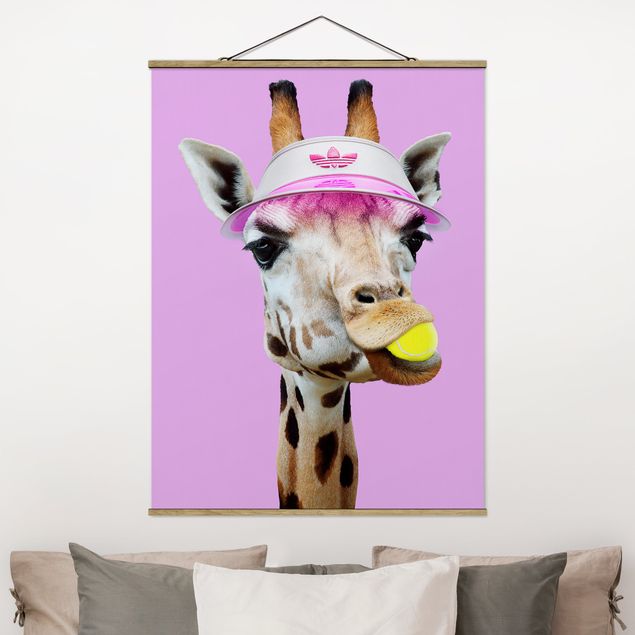 decoraçao para parede de cozinha Giraffe Playing Tennis
