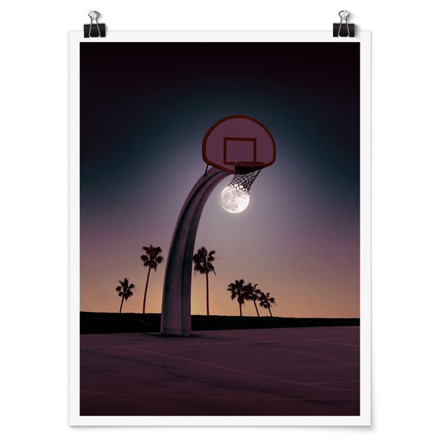 Quadros desporto Basketball With Moon