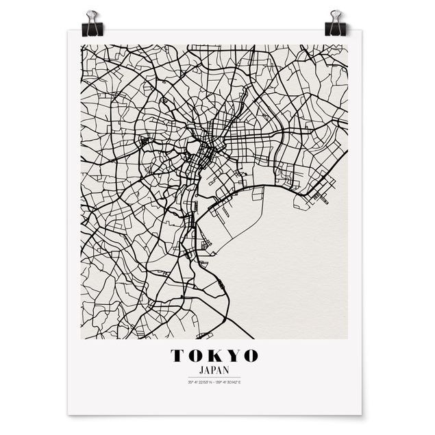 Mapa mundi poster Tokyo City Map - Classic