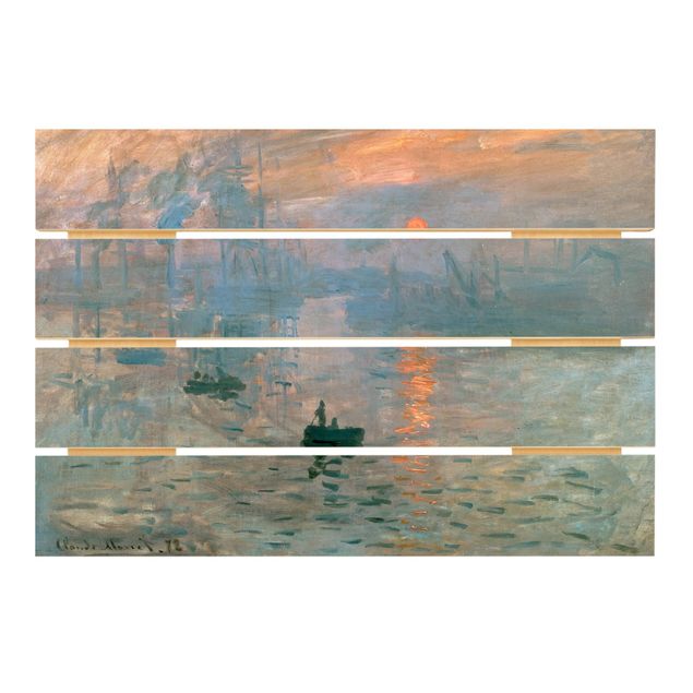Quadros em madeira paisagens Claude Monet - Impression (Sunrise)