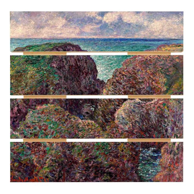 Quadros em madeira paisagens Claude Monet - Group of Rocks at Port-Goulphar