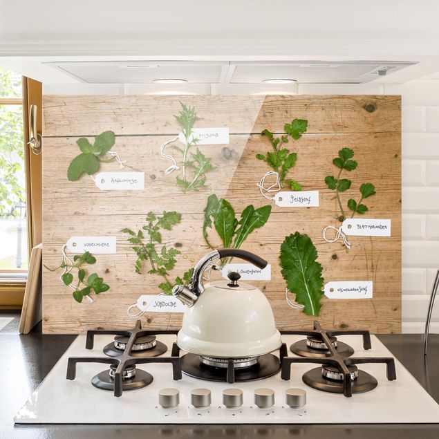 decoraçao para parede de cozinha Herbs With Labeling
