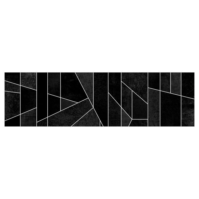 Backsplash de cozinha Black And White Geometric Watercolour