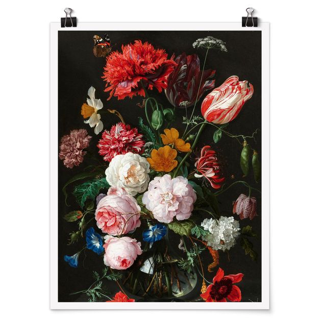 Quadros florais Jan Davidsz De Heem - Still Life With Flowers In A Glass Vase