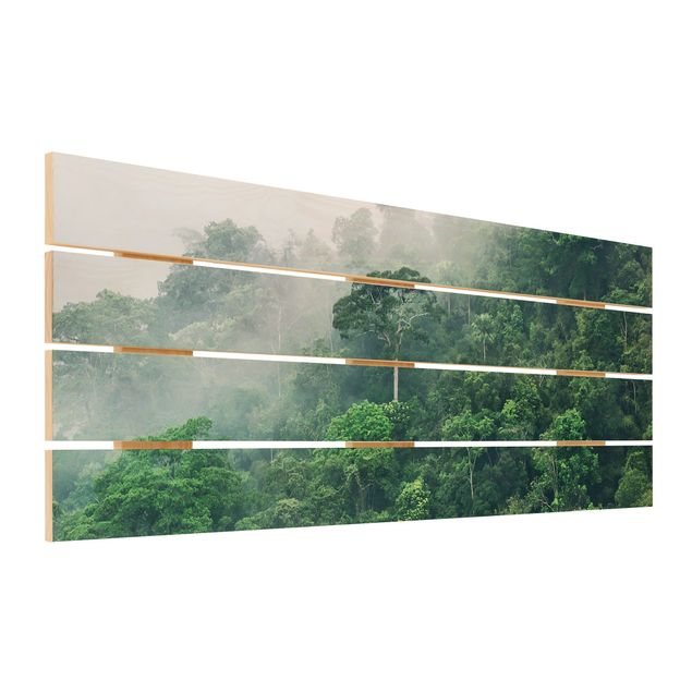 quadro de madeira para parede Jungle In The Fog