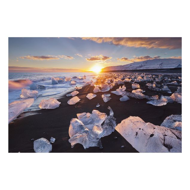 Painel anti-salpicos de cozinha Chunks Of Ice On The Beach Iceland