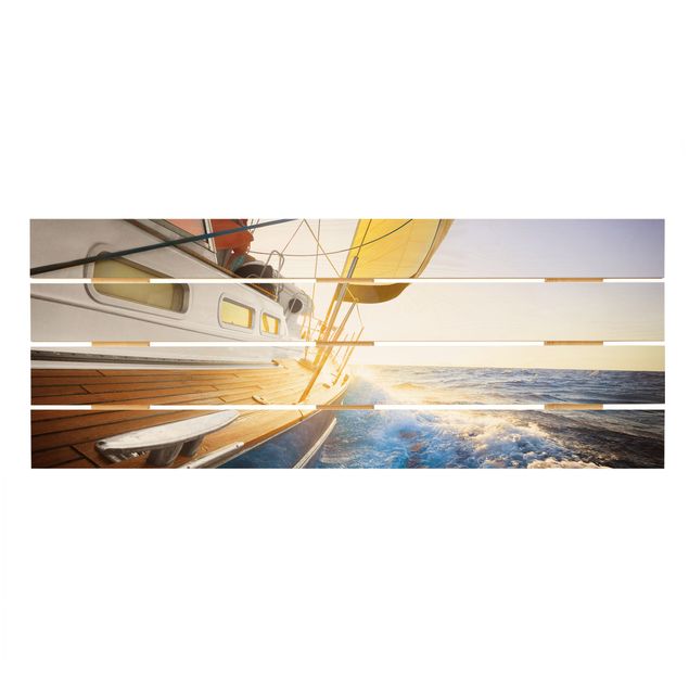 quadros para parede Sailboat On Blue Ocean In Sunshine