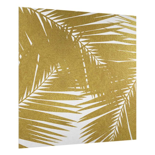 painéis antisalpicos View Through Golden Palm Leaves