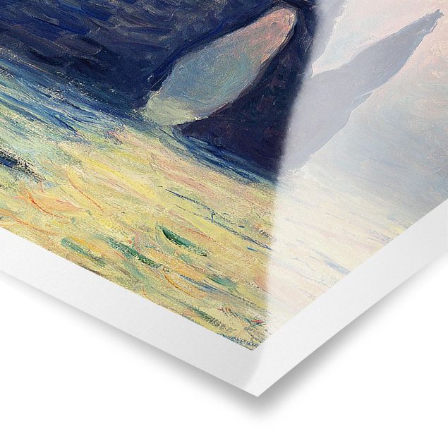 Quadros mar Claude Monet - The Cliff, Étretat, Sunset