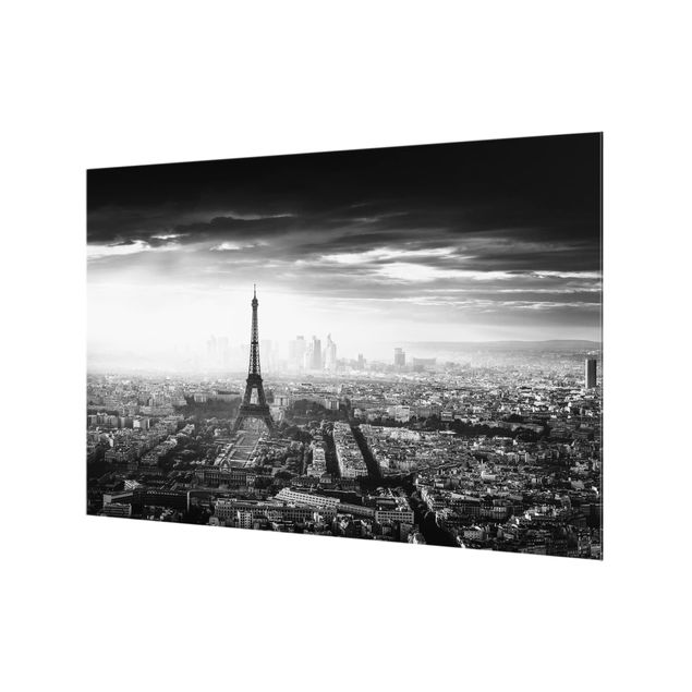 Painel anti-salpicos de cozinha The Eiffel Tower From Above In Black And White